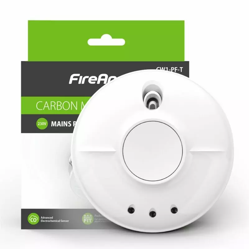 Carbon Monoxide Alarm with Push Fit Base